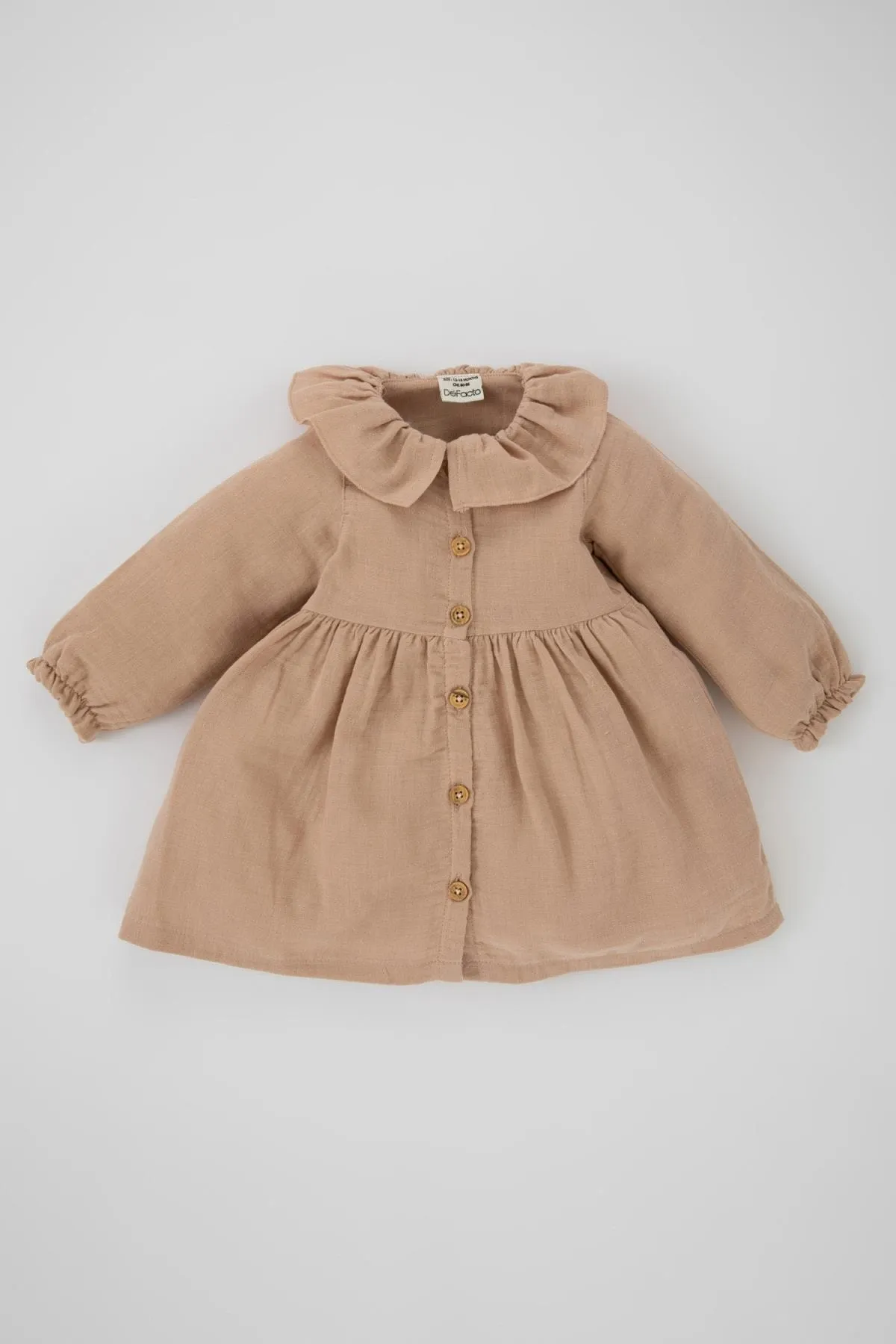 DeFacto  Baby-Mädchen-Musselin-Kleid mit langen Ärmeln
