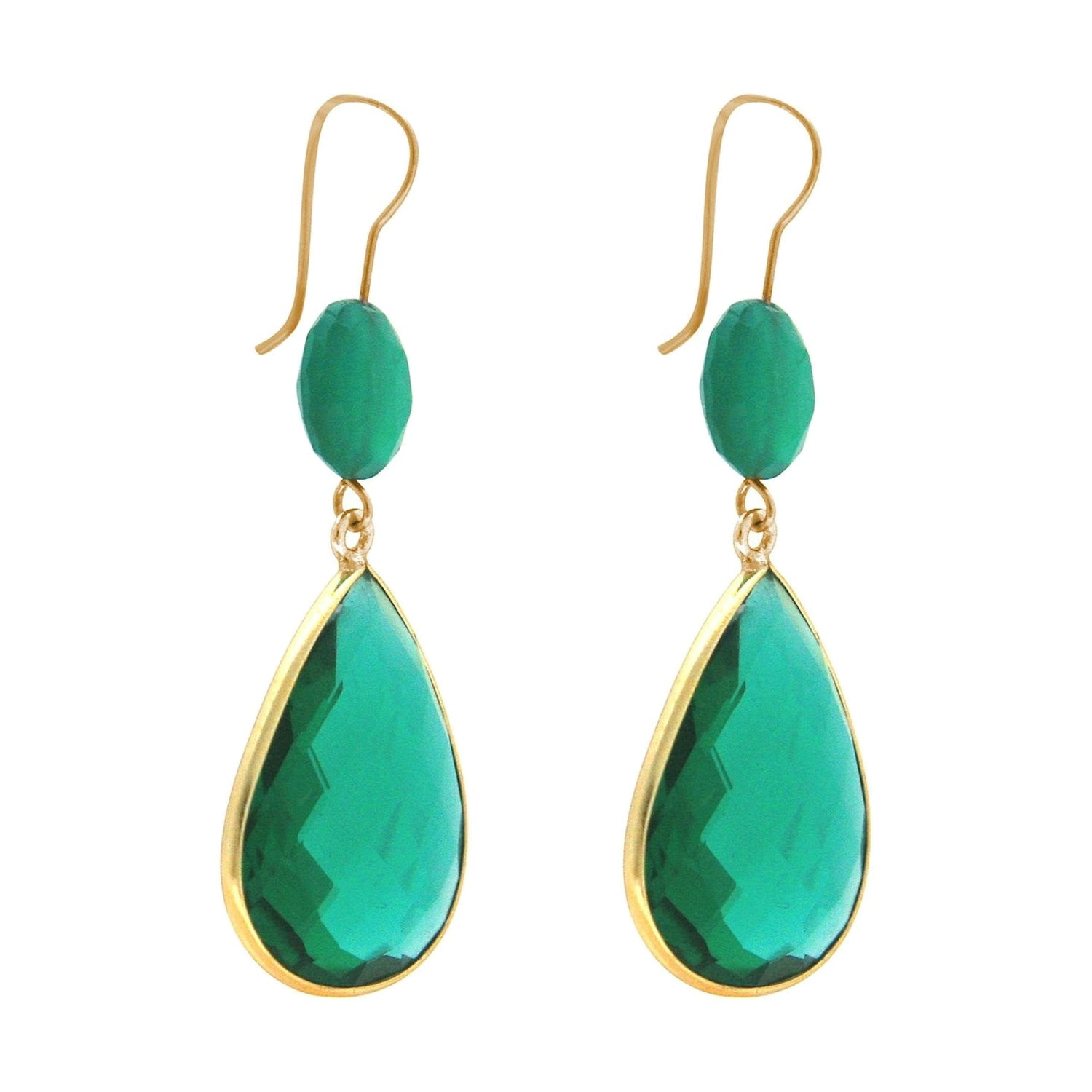 Ohrringe 'Chalcedon und Turmalin Tropfen'