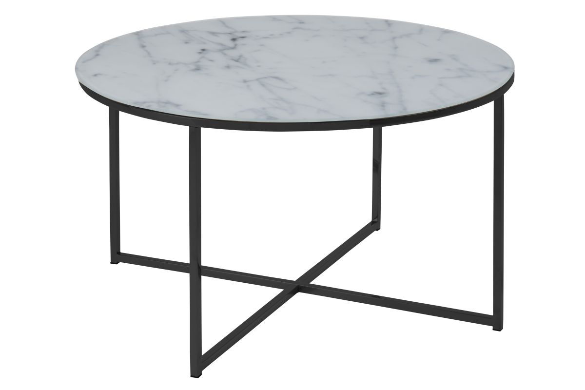 Couchtisch Alisma Weiß Schwarz Ø 80 cm