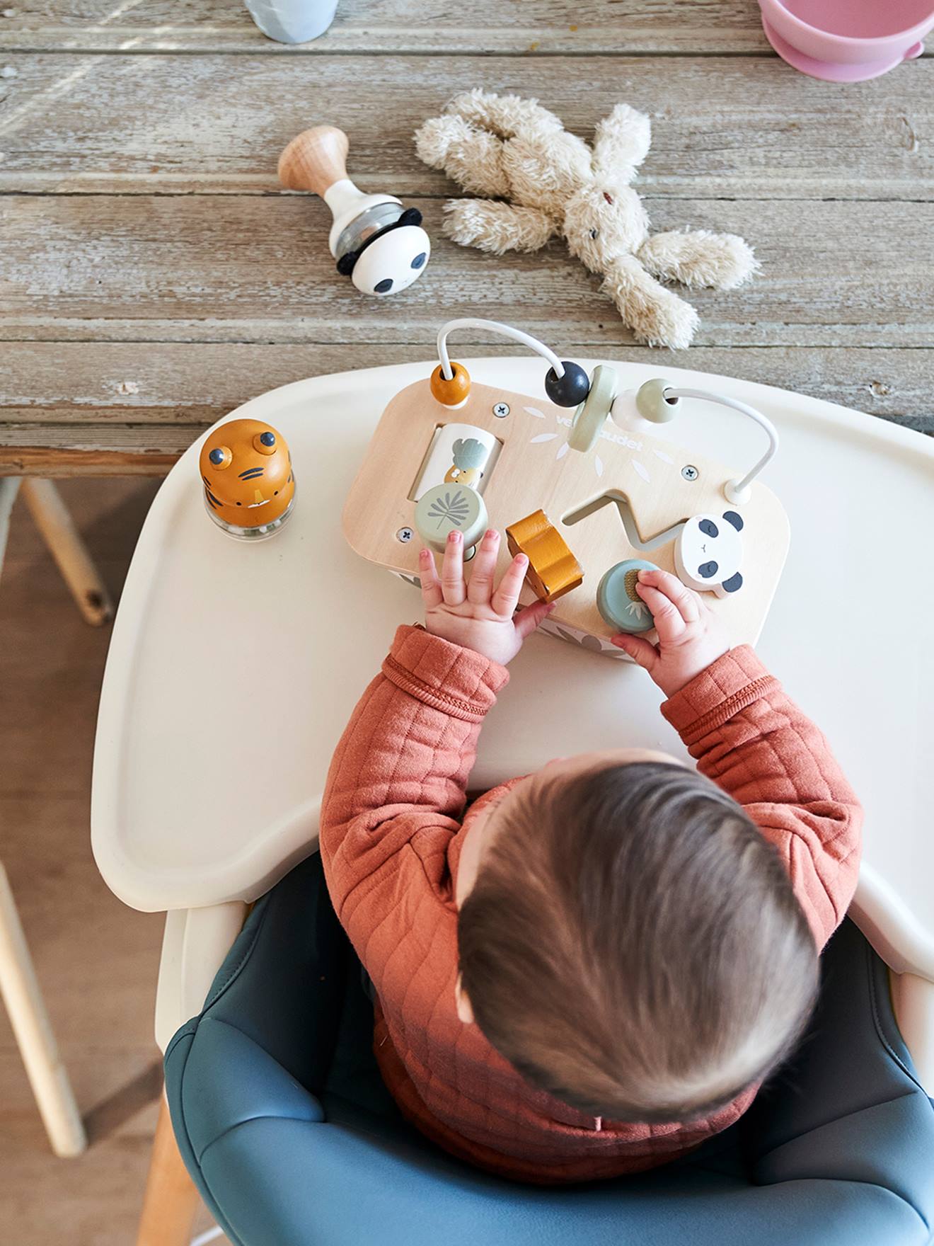 Vertbaudet Baby Mini-Spieltisch, Holz FSC - mehrfarbig/kirsche+sonne