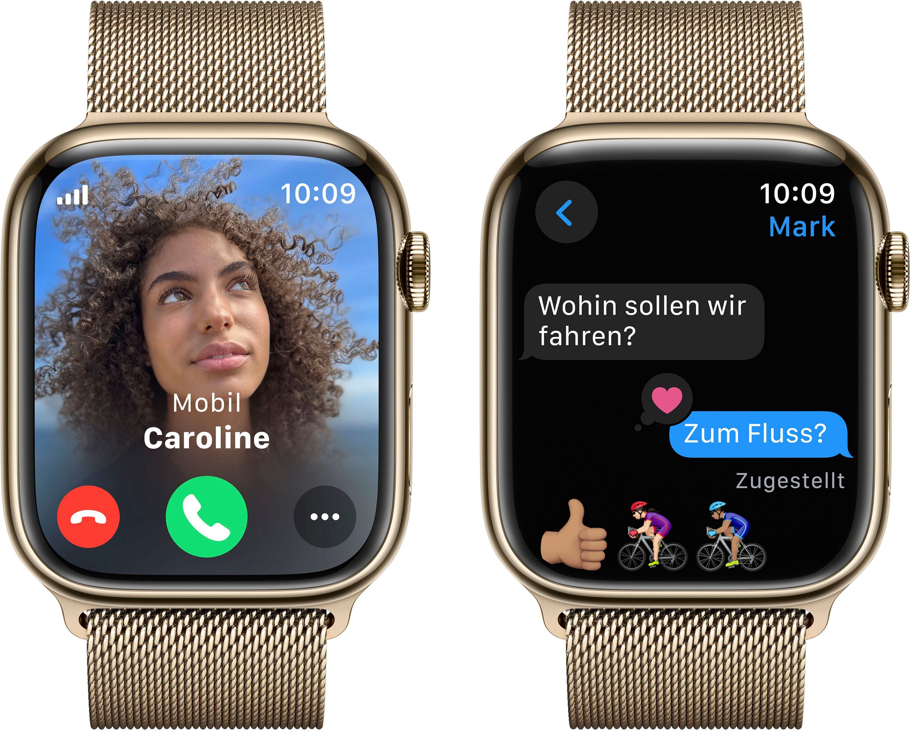 Apple Watch Series 9 GPS + Cellular Stainless Steel 45mm Smartwatch (4,5 cm/1,77 Zoll, Watch OS 10), Milanese Loop