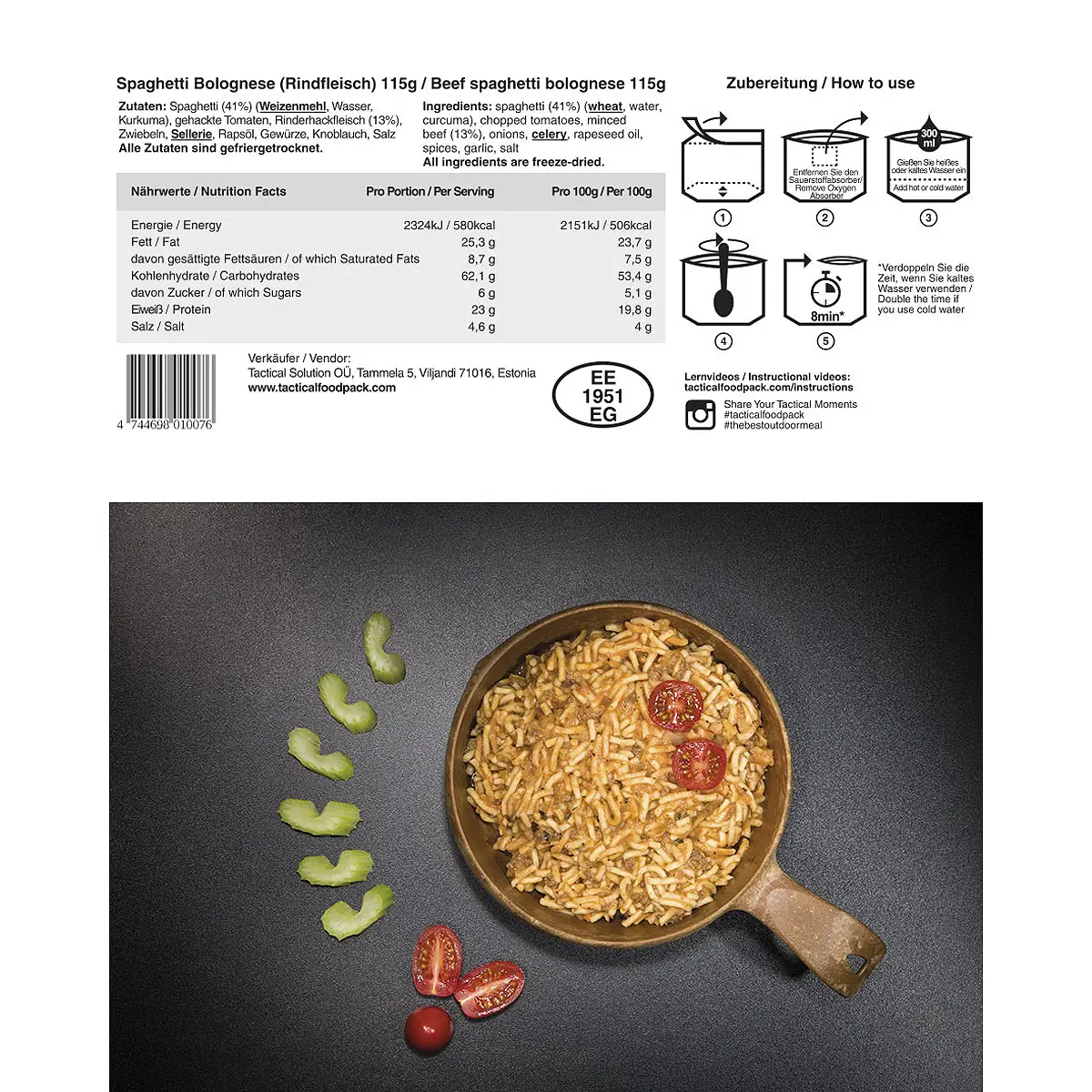Tactical Foodpack Spaghetti Bolognese