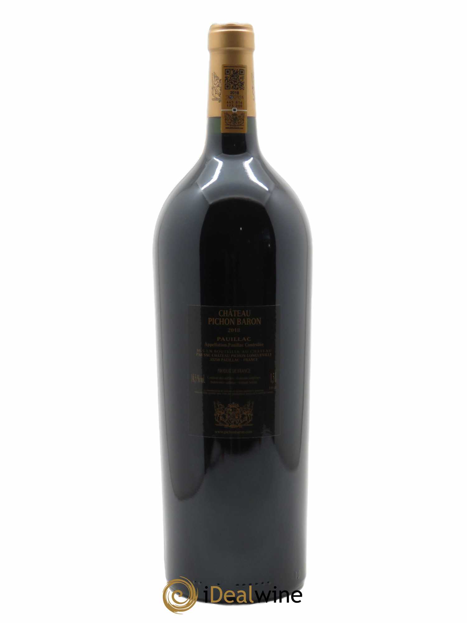 Pichon Longueville Baron 2ème Grand Cru Classé (CBO à partir de 6 bts) 2018 - Lot de 1 Magnum