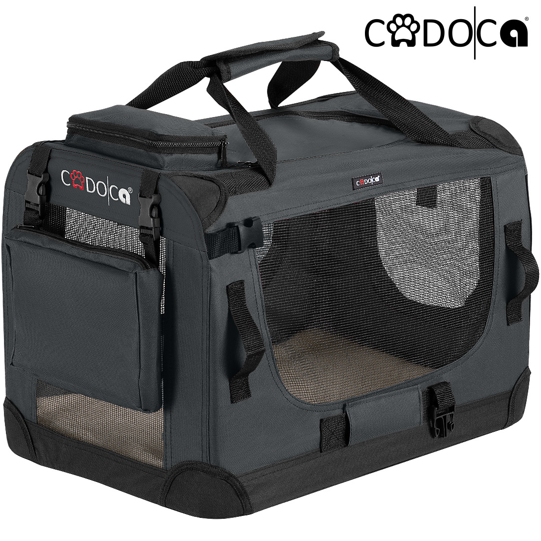 Casaria Cadoca® Tiertransportbox S 50x34x36cm anthrazit