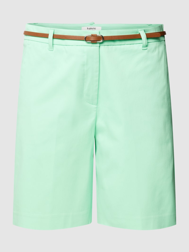 Shorts mit Eingrifftaschen Modell 'By Days' in grün