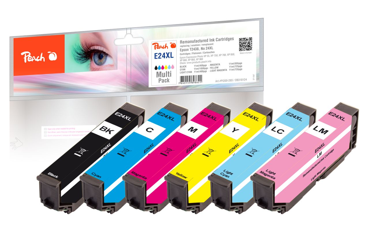Peach Spar Pack Tintenpatronen ersetzt Epson No. 24XL