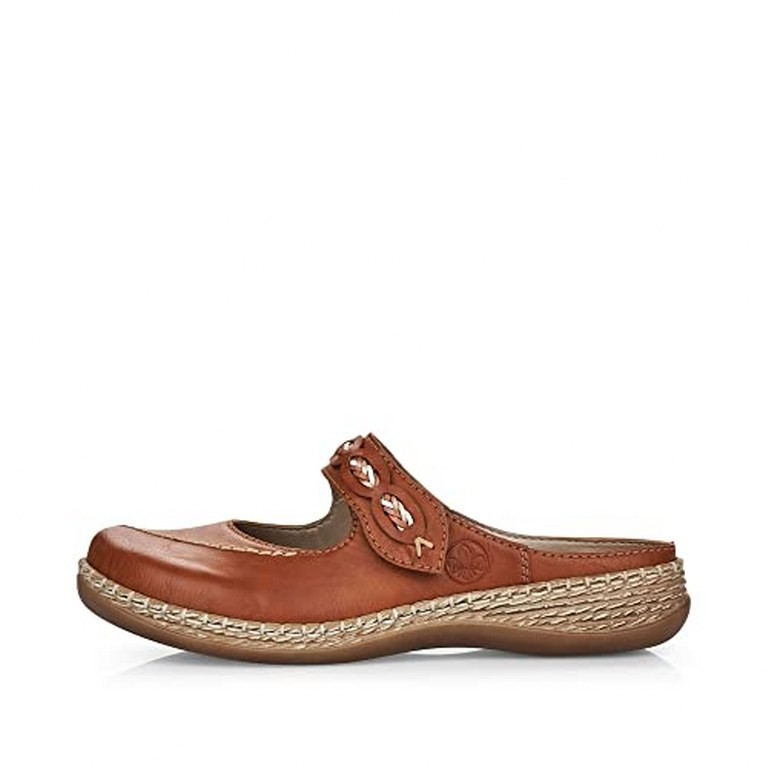 RIEKER Clogs braun FSK Damen Halbschuhe