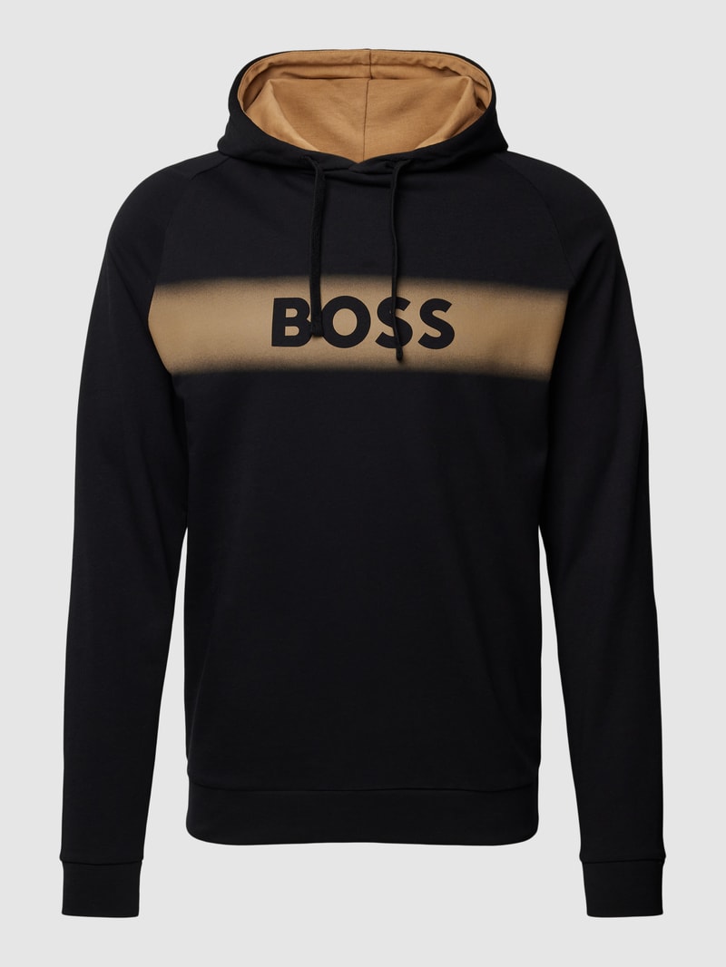 Hoodie mit Label-Print Modell 'Authentic' in schwarz