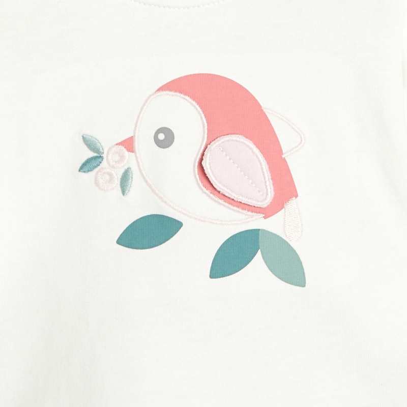 Pyjama oiseau en relief jersey vert bébé fille