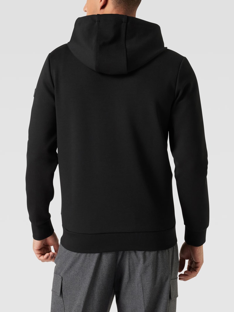 Sweatjacke mit Label-Detail in schwarz