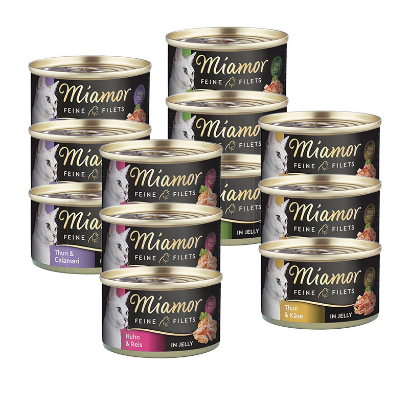 Miamor Nassfutter Miamor Feine Filets in Jelly Mixpaket 12x100g Mixpaket 2