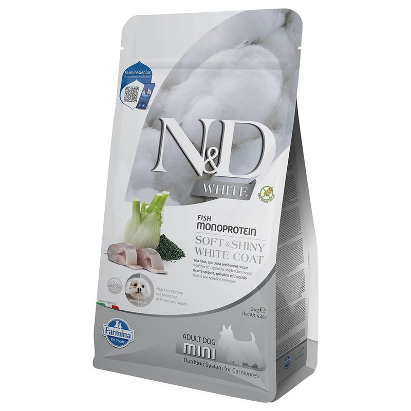 N&D Dog Adult Mini White mit Wolfsbarsch, Fenchel & Spirulina
