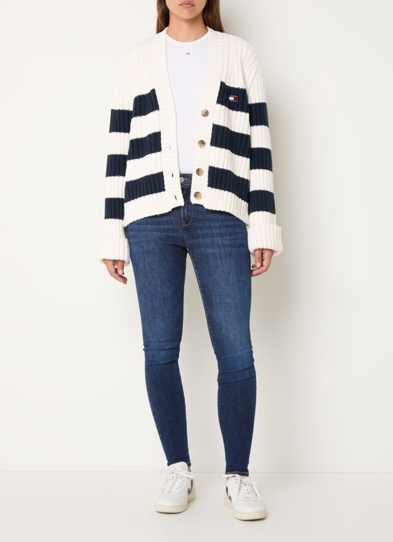 Cardigan gros din amestec de lână Tommy Hilfiger, cu logo brodat.