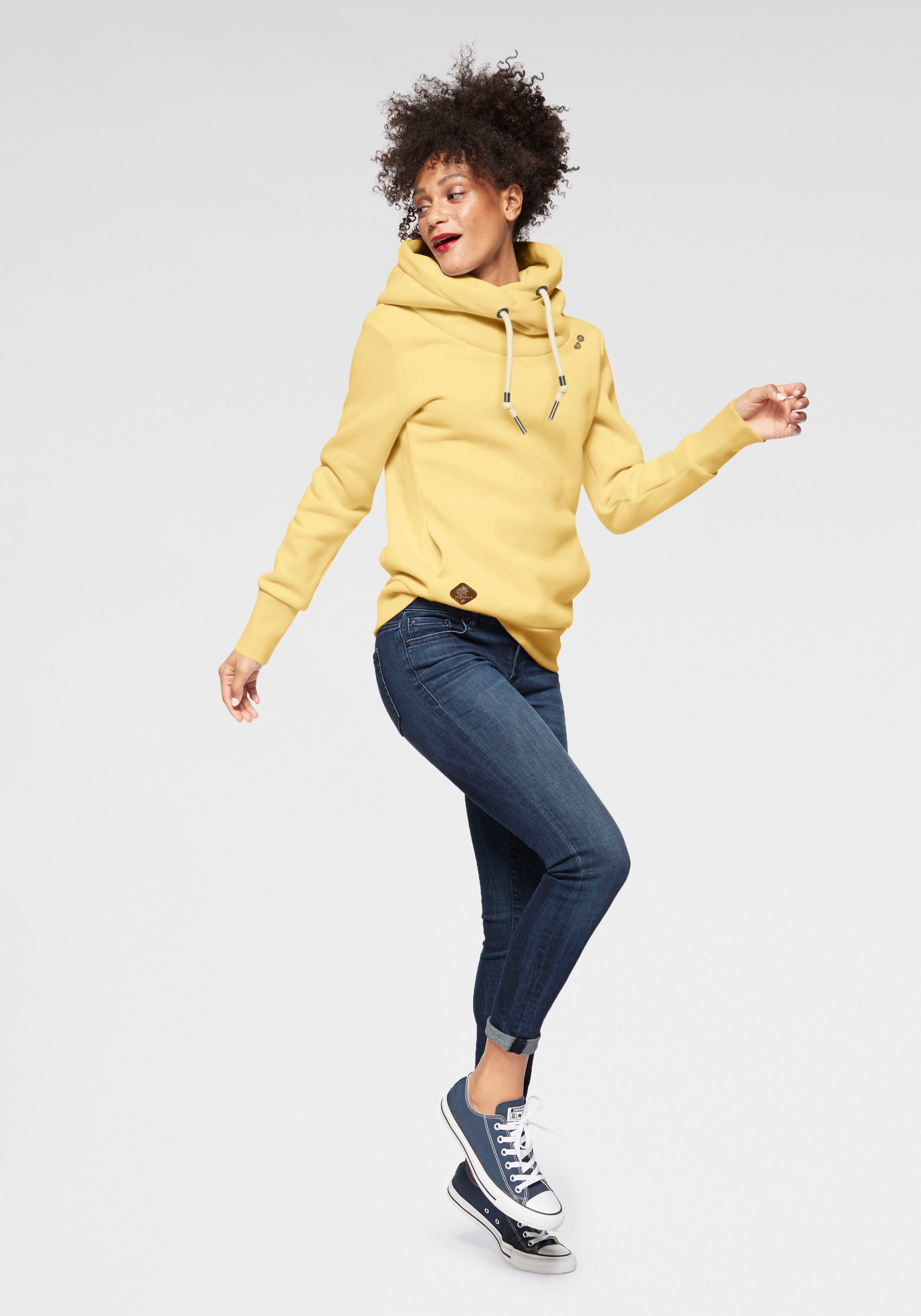Ragwear Sweatshirt GRIPYBUTTON Sweater mit rustikalen Kordel-Akzenten