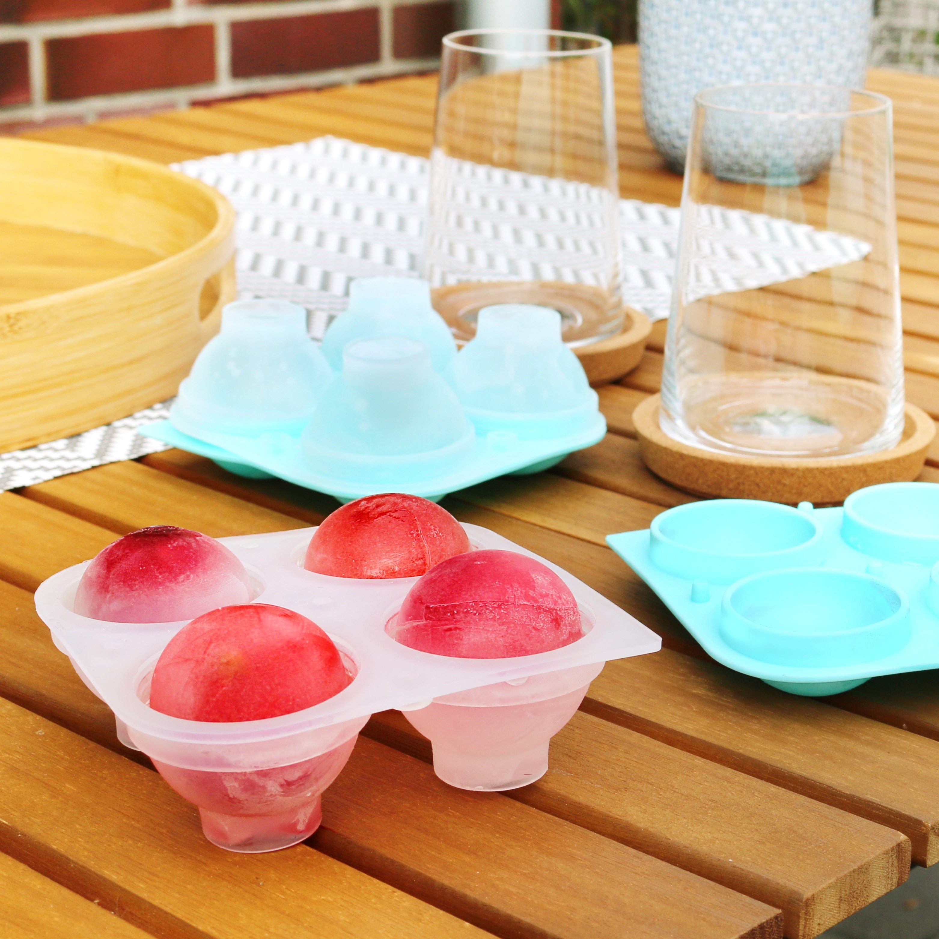 bremermann Eiswürfelbehälter Silikon Eiskugelform, Silikon, (Set, 2-tlg)