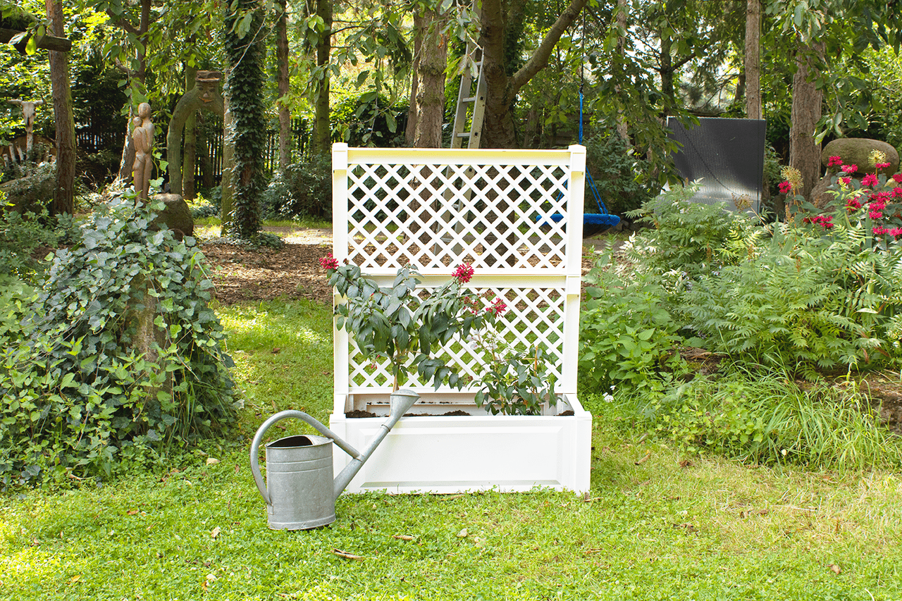 KHW KHW Pflanzkasten groß mit Spalier (2-teilig) 100 cm weiß