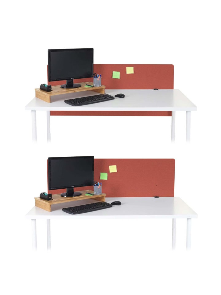 MCW Akustik-Tischtrennwand G75, 60x140cm braun günstig kaufen onesize