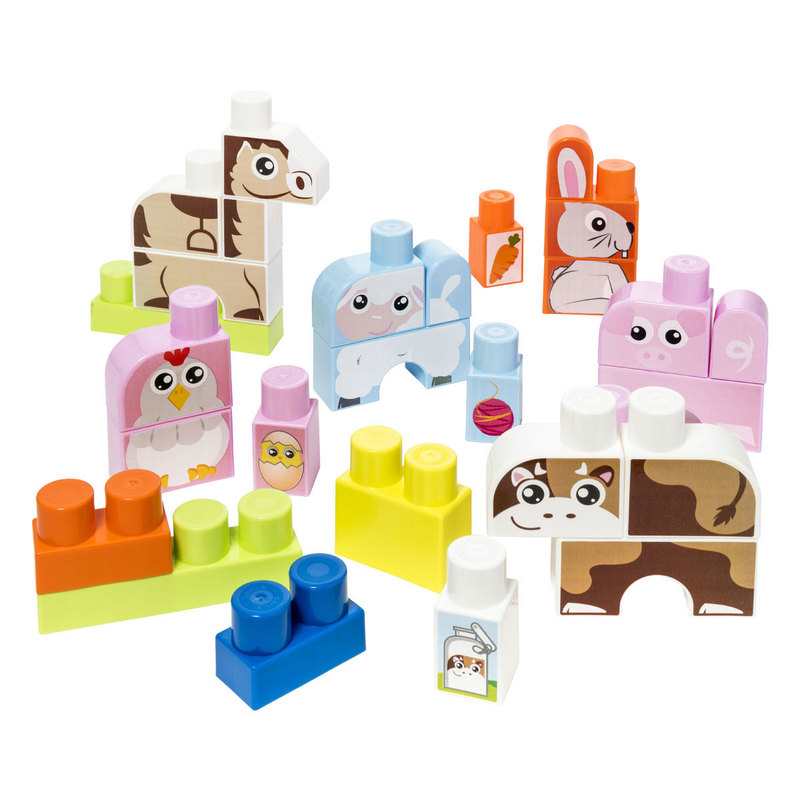 Baril à roulettes animaux 50 maxi briques Oxybul