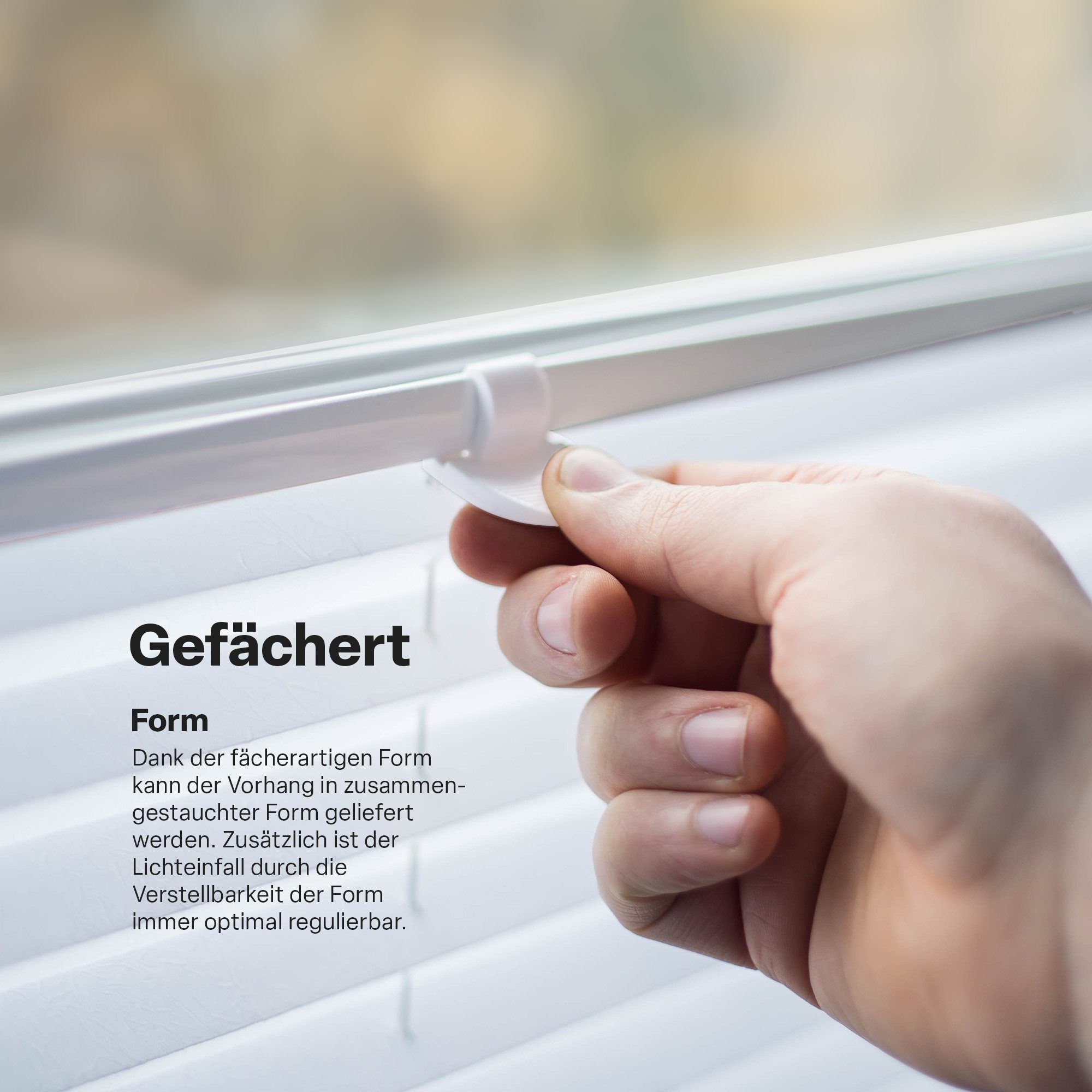 Plissee Faltstore Luance, Bestlivings, Lichtschutz, ohne Bohren, ohne kleben, verspannt, Klemmfix, ohne Bohren - Jalousie zum klemmen, Easyfix Rollo für Fenster & Tür