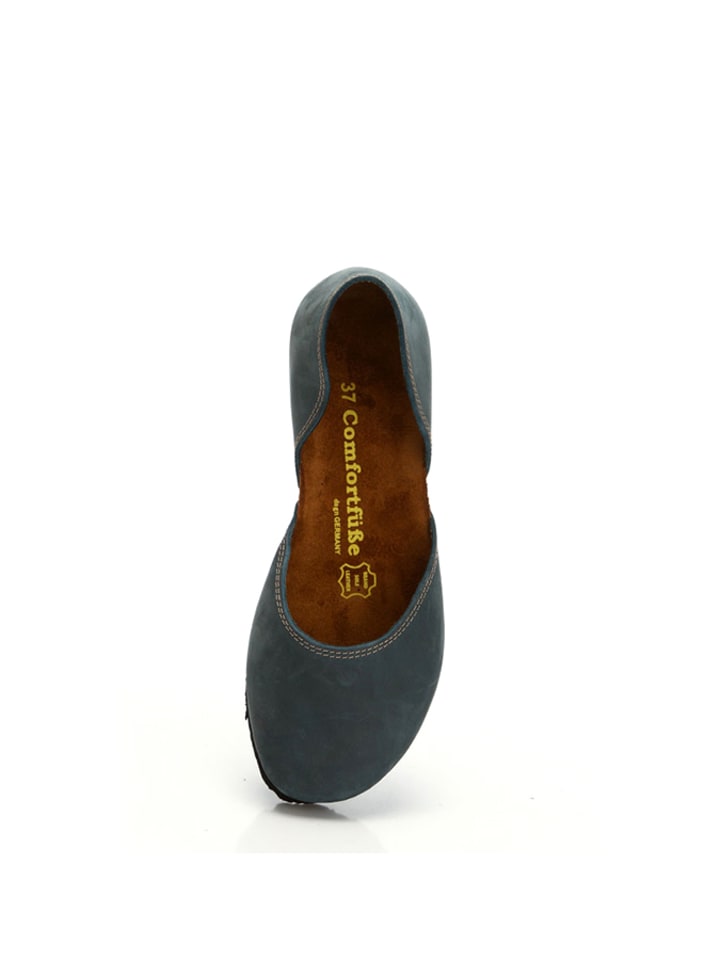 Comfortfusse Leder-Ballerinas in Dunkelblau günstig kaufen