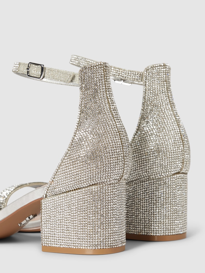 Sandalette mit Strasssteinbesatz Modell 'IRENE' in silber