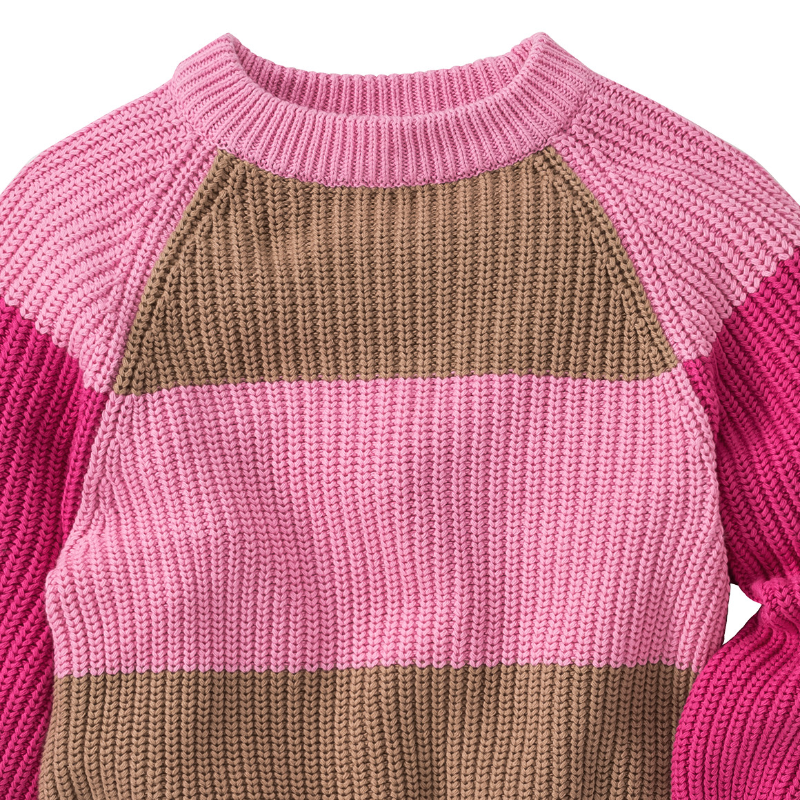 Mädchen Strickpullover mit Farbteilern