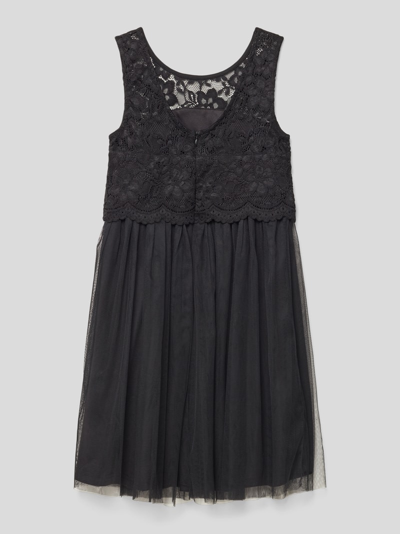 Kleid mit Spitzenbesatz in schwarz