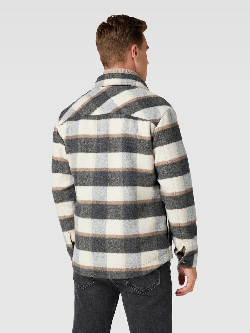 Relaxed Fit Overshirt mit Tartan-Karo in mittelbraun