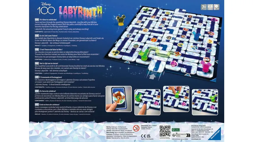 Ravensburger Spiel -  100 Labyrinth - Der Familienspiel-Klassiker  mit den beliebtesten  Charakteren