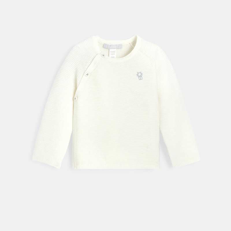 Brassière tricot côtelé coton bio blanc naissance
