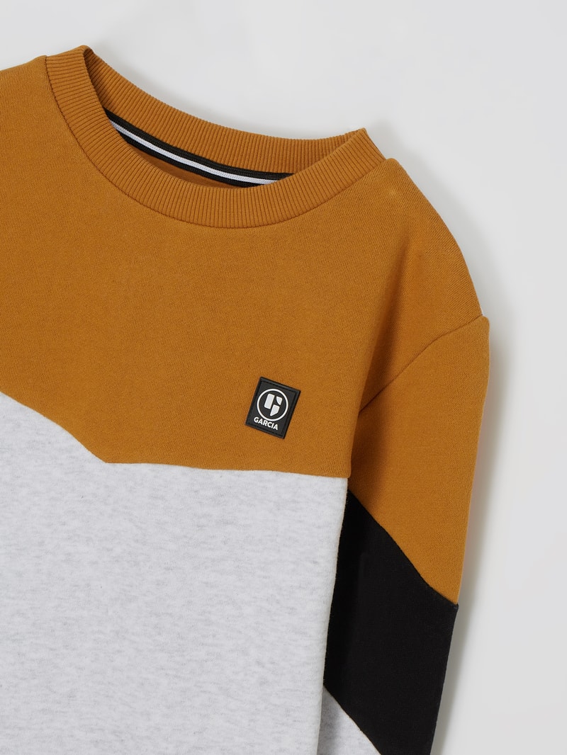 Sweatshirt aus Baumwollmischung in camel