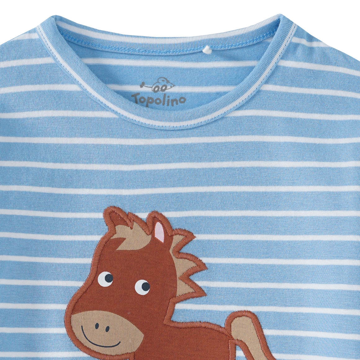 Mädchen Langarmshirt mit Pferde-Applikation