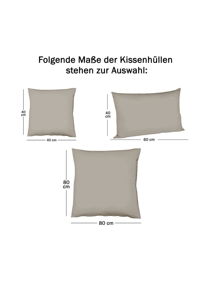 JACK 2er Set Renforcé Kissenhülle Kissenbezug in Taupe günstig kaufen