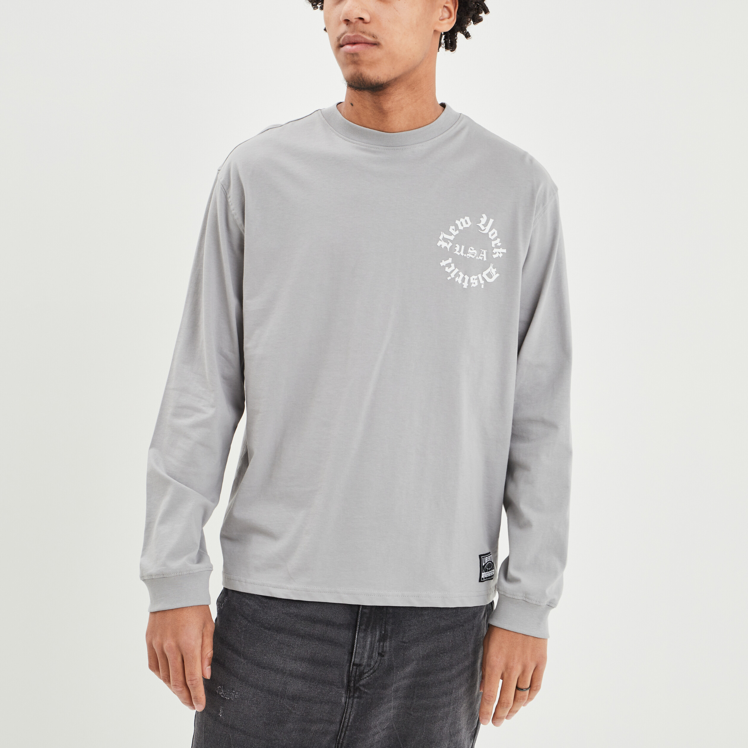 T-shirt manches longues gris clair homme | La Halle