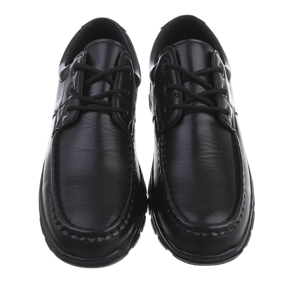Ital-Design Herren Schnürschuhe Elegant Schnürschuh Flach Schnürer in Schwarz