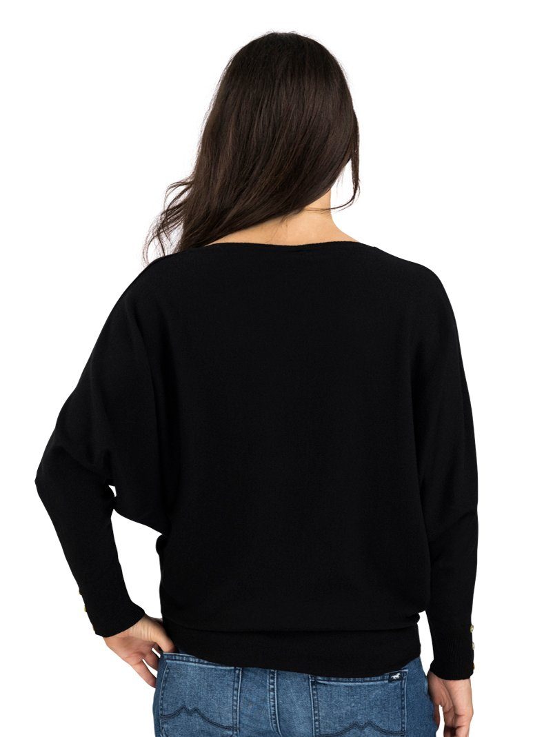 DENIMFY Strickpullover Damen Rundhals Sweatshirt DFGreta Oversize Fit mit Fledermausärmeln