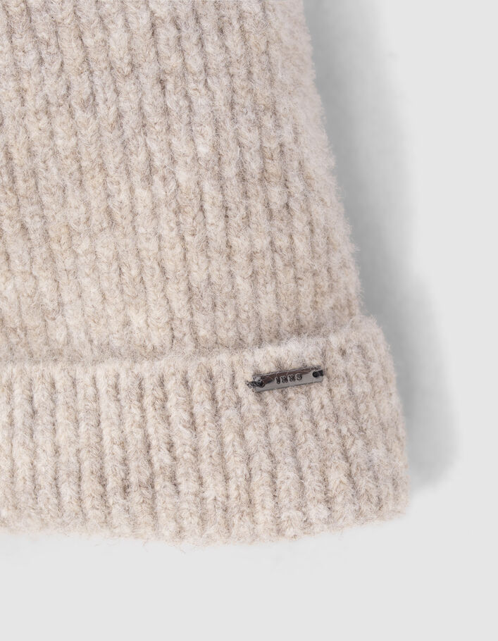 Bonnet vison tricot côtelé Homme
