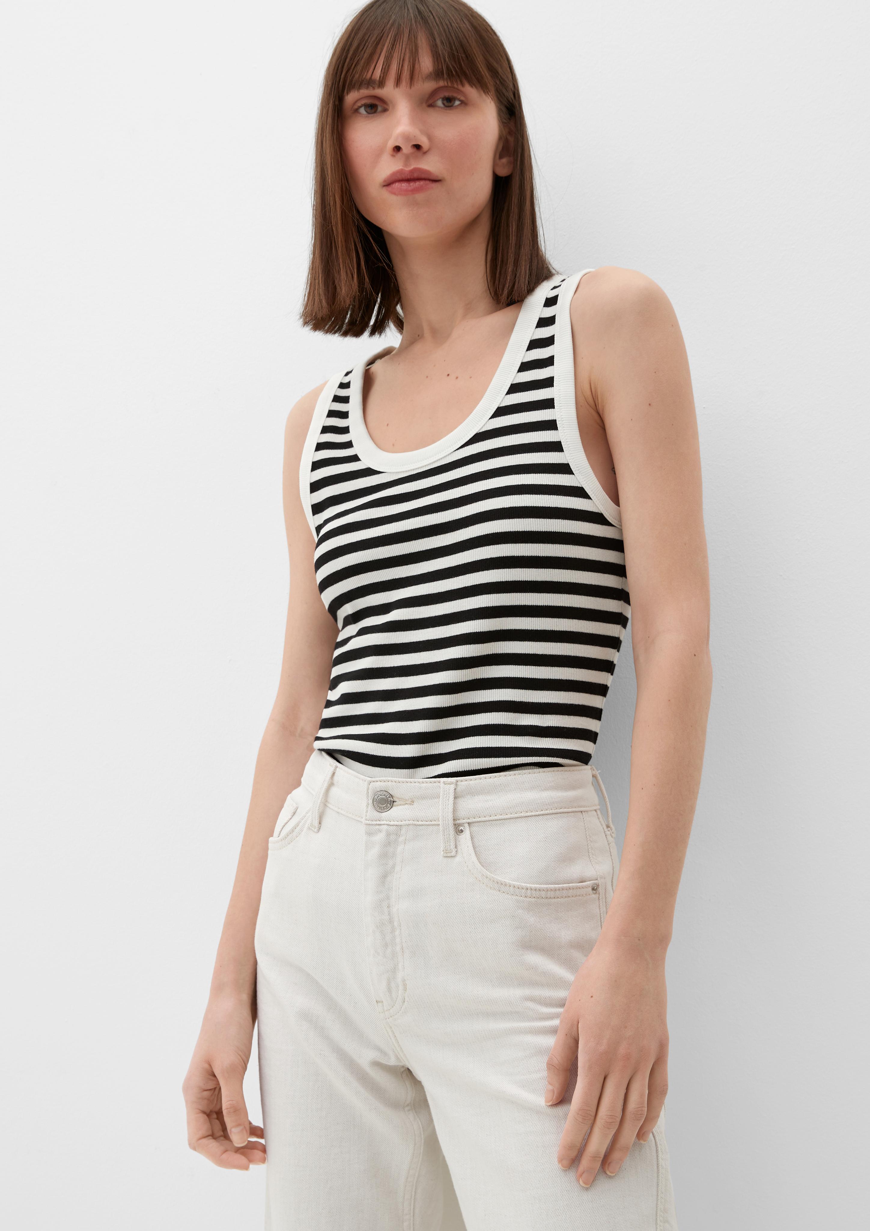 Streifentop mit Rippstruktur  2130702-99G9
