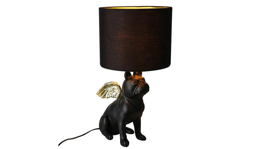 GILDE Lampe Flying Bulli H=55cm schwarz