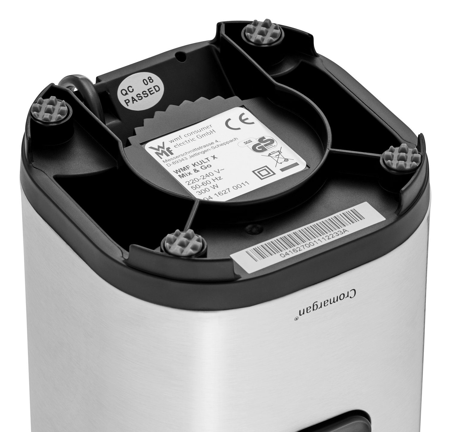 WMF Standmixer KULT, Cromargan Edelstahl 18/10, Kunststoff, 300,00 W, 4-flügliches Edelstahlmesser, inkl. Mixbehälter und Trinkdeckel