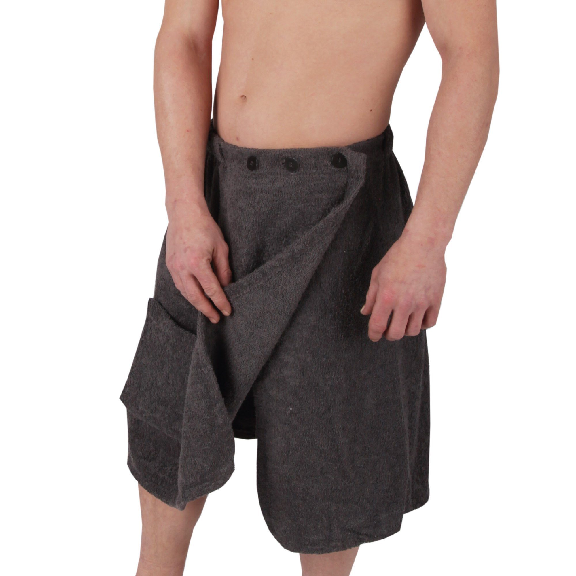 Bestlivings Saunatuch Frottier Kilt, Baumwolle (1-St), Sauna Kilt mit Knopfverschluss und Gummbund