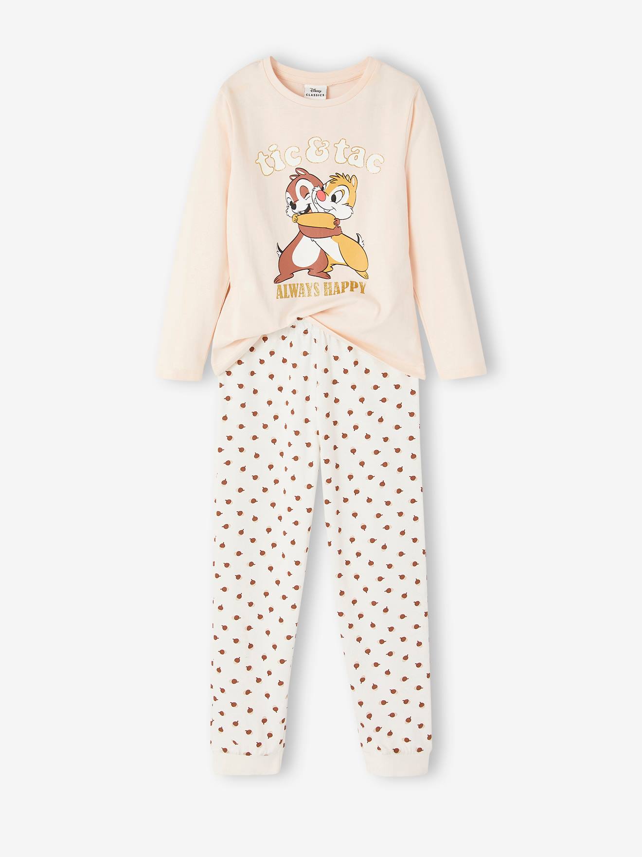 Pyjama fille DS® Tic & Tac rose/écru
