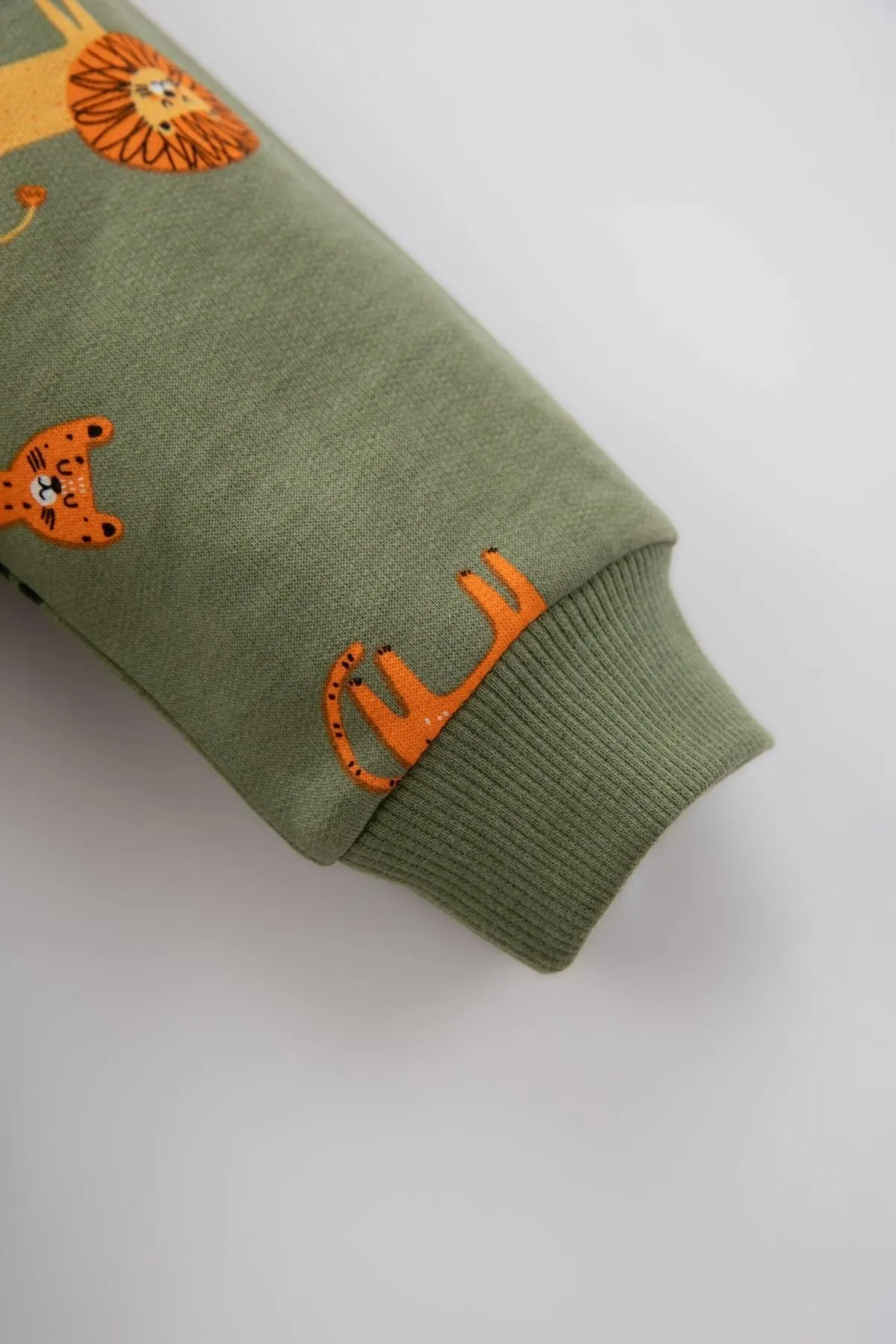 DeFacto  Sweatshirt-Stoff-Sweatshirt mit normaler Passform und Rundhalsausschnitt mit Tiermuster für Babys