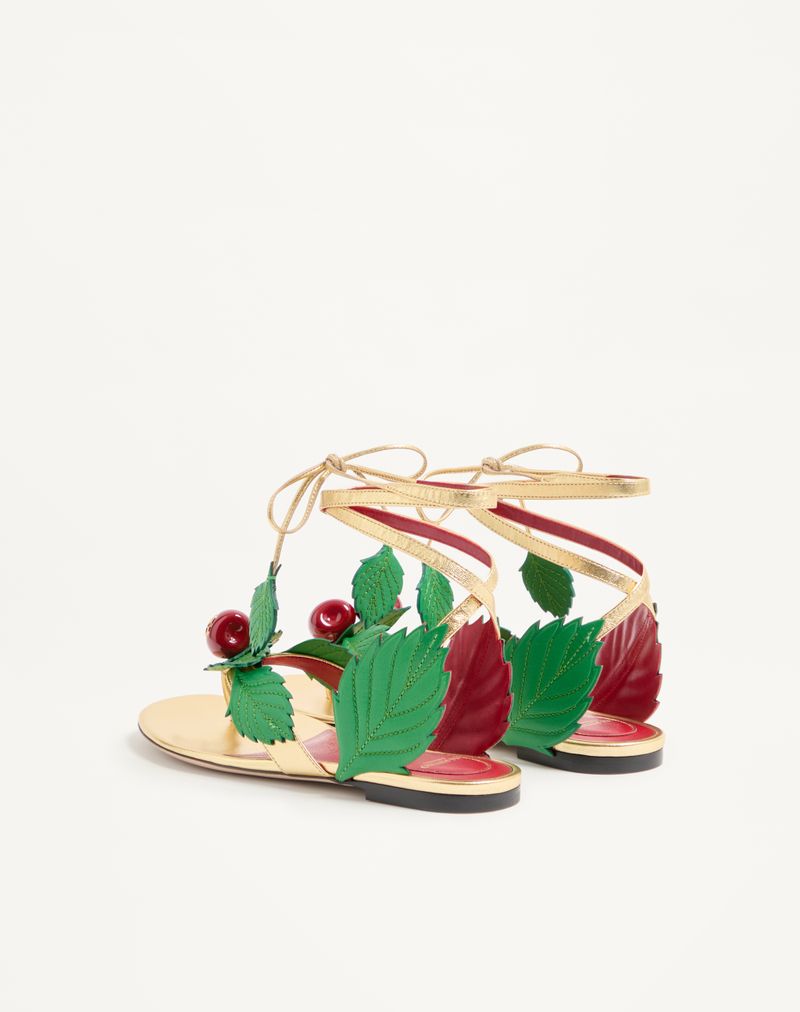 Cherryfic Thong Sandal i Lamineret Nappa og Kid