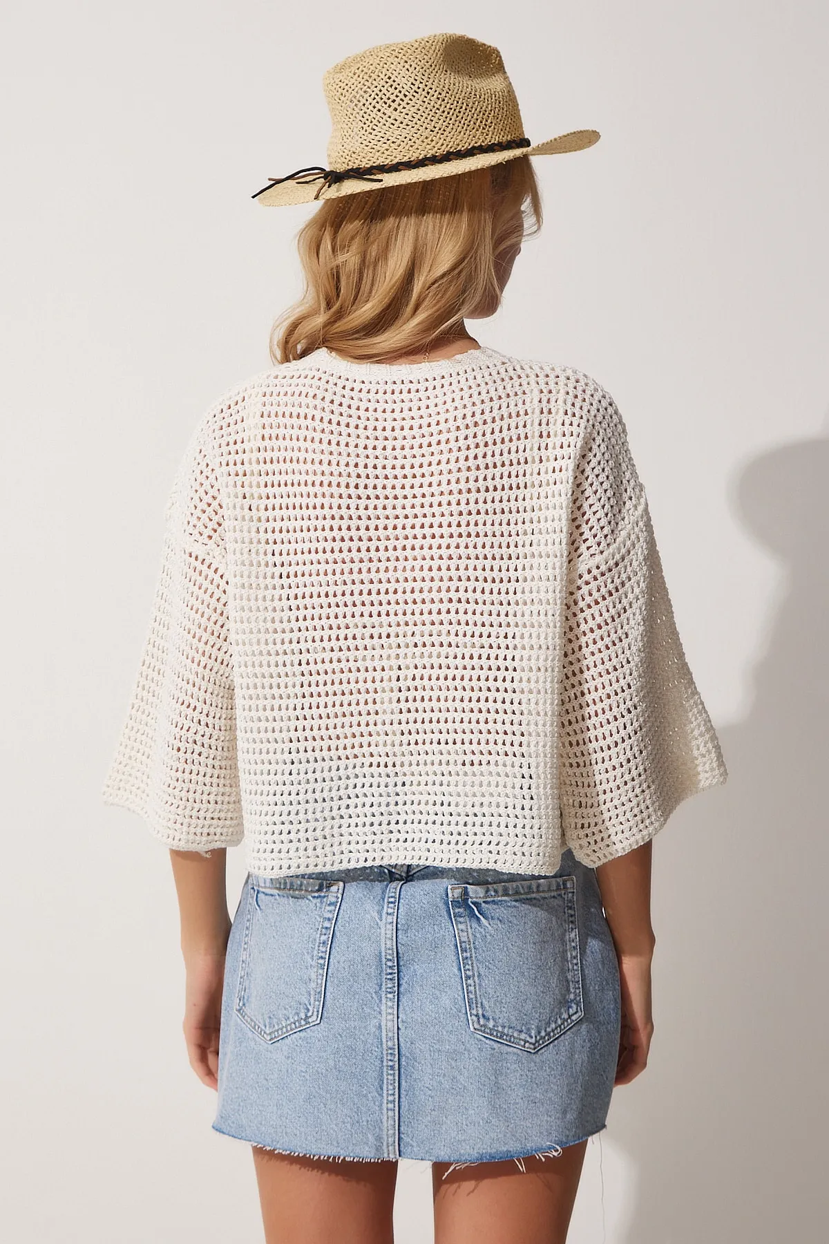 Happiness İstanbul  Strickjacke - Ecru - Regular Fit