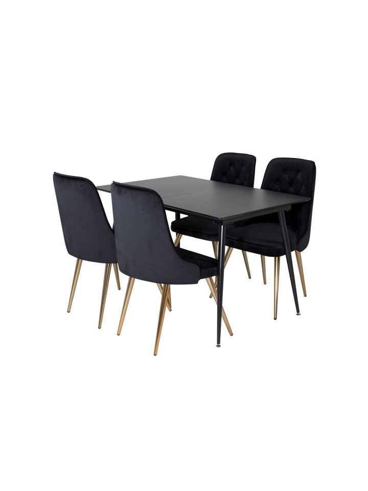 ebuy24 Essgruppe Silar 9 (5-teilig) Schwarz 90 x 120 cm günstig kaufen onesize