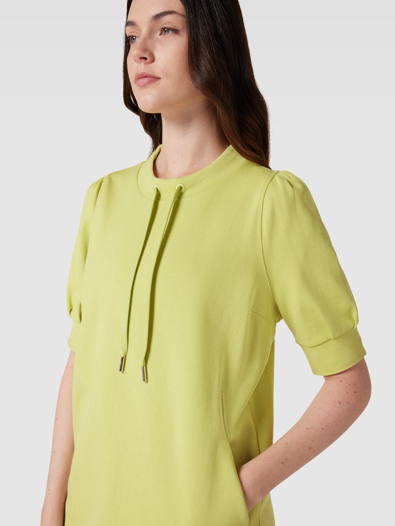 Knielanges Sweatkleid mit Rundhalsausschnitt in neon gelb