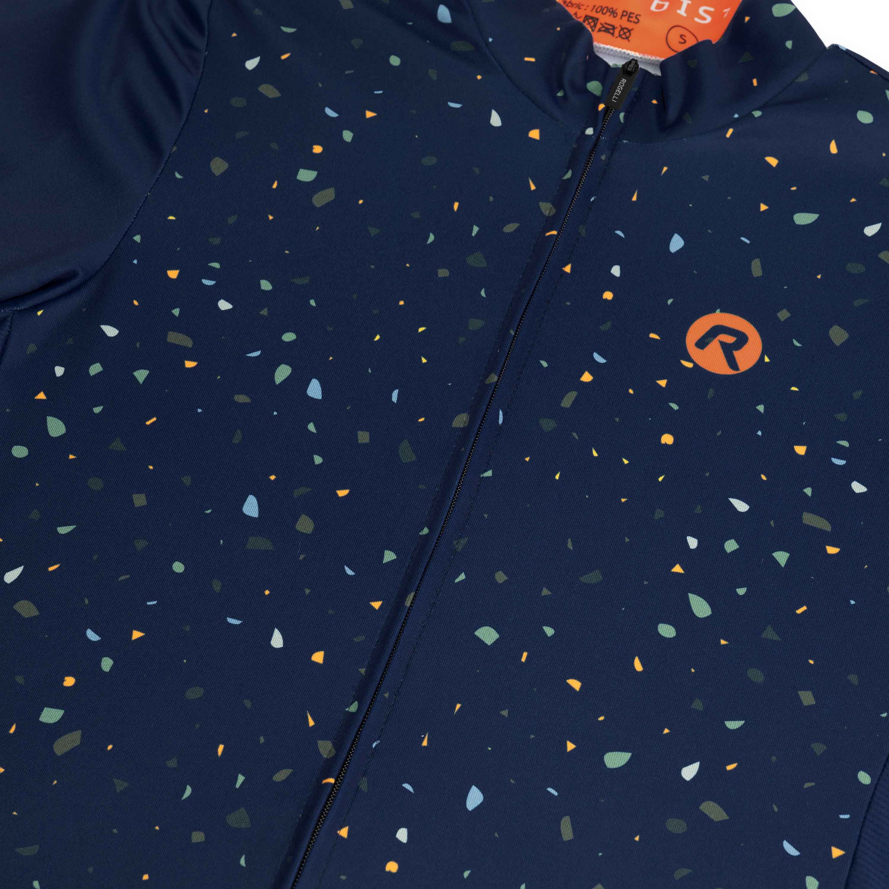 Rogelli Terrazzo Blau/Orange Herren Radtrikot Kurzarm