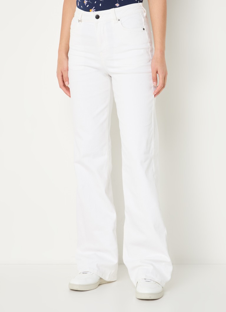Pantaloni Benetton cu talie înaltă și croială dreaptă, de culoare decolorată.