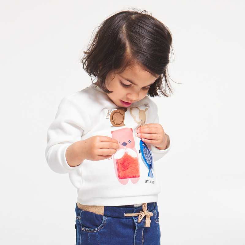 Sweat sensoriel en molleton bébé fille